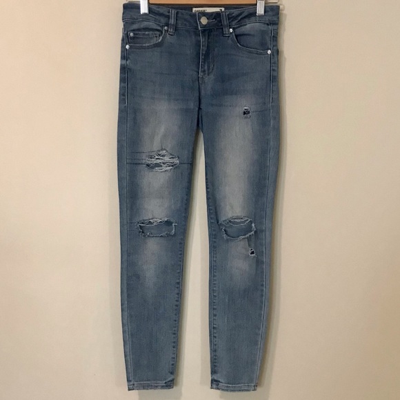 Garage Pretty Blue Ripped Skinny Jean